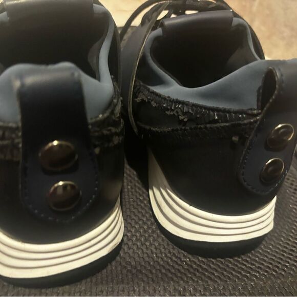 Navy blue Alexander smith sneakers rare Intrecciato Weave style shoes flats - Picture 4 of 10